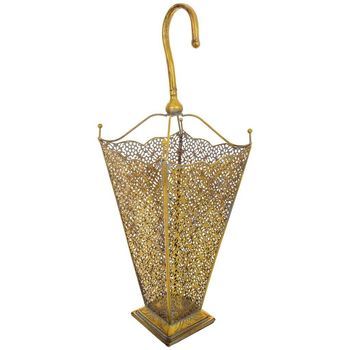 Paragüero De Metal Dorado 27.5x27.5x80h Cm