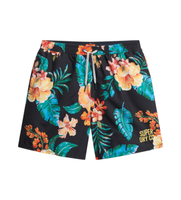 superdry para hombre m3010242a banador con estampado hawaiano multicolor l negro beachwear poliester reciclado sostenible