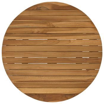 Encimera Ø 60 X 3,5 Redondo Madera De Teca Maciza Natural Vidaxl