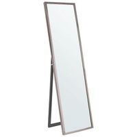 espejo de pie de material sintetico marco plateado 40 x 140 cm dormitorio moderno torcy