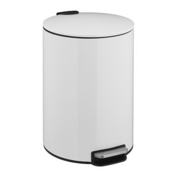 Cubo De Pedal De 12 Litros - White/silver - 30.3x43.5x30.5cm