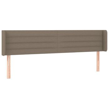 Cabecero Cama Mueble De Dormitorio Con Led De Tela 183 X 16 X 78/88 Cm Gris Topo M02_0000925