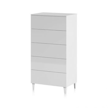 Cómoda chifonier compacta de 5 cajones 61x117 cm melamina blanco