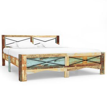 Estructura De Cama De Madera Maciza Reciclada 180x200 Cm Vidaxl