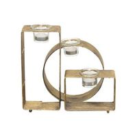 portavelas con soporte - metal negro antiguo y dorado 3 copas incluidas altura 27 cm dec050039