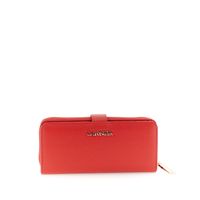 cartera efecto saffiano con letras red