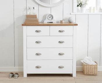 Somerset Oak and White 2 Over 3 Drawer Chest