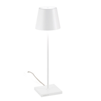 lampara de mesa led poldina blanca regulable con cable de 230 v 11 x 38 cm - diseno moderno en aluminio