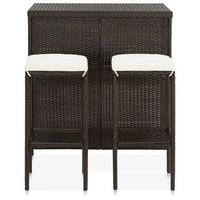 conjunto conjunto mesa y sillas jardin de bar jardin 3 uds  mueble jardin mesa y sillas ratan sintetico marron