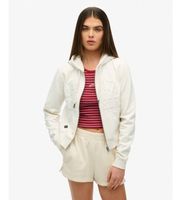 superdry para mujer w2012335a sudadera athletic tonal crop beige xs casual algodon
