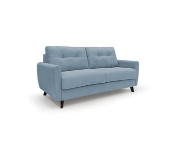 Callisto sofá cama convertible de tela suave e impermeable 168 cm (mat. 120x197) azul claro