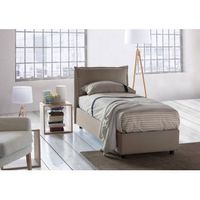 talamo italia cama individual con contenedor veronica made in italy cabecero y tapizado de tela apertura frontal con colchon de 80x190 cm incluido taupe