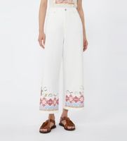 weekend max mara para mujer 2615131012600 pantalones anchos adunco blanco 38 casual algodon