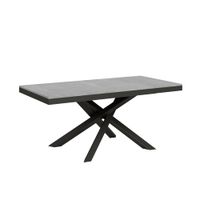 mesa extensible 90x180284 cm cemento estructura antracita