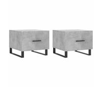 2 uds mesas de centro - mesas bajas - mesas de cafe madera ingenieria gris hormigon 50x50x40cm