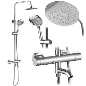 Conjunto De Ducha Rea Lungo Diamond Chrome Termostat