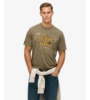 superdry para hombre m1012238a camiseta campaign souvenir verde m casual algodon manga corta