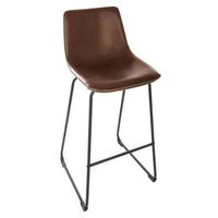 lote de 2 sillones de bar lois efecto piel marron conac