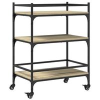 carrito de cocinaestanteria de cocina carrito de servir madera ingenieria roble sonoma 65x40x865 cm