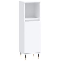 armario de bano  mueble bano madera de ingenieria blanco 30x30x100 cm