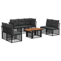 conjunto de sofas de jardin 8 uds negro y gris oscuro vidaxl