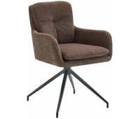 silla de comedor de tela pickett marron 63x58x85 cm