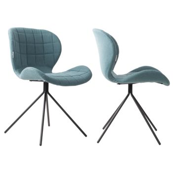 2 sillas de diseño en tejido azul