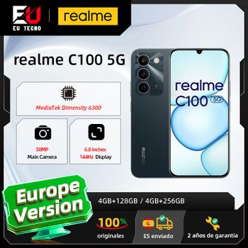 Versión para la UE del realme C100 5G: pantalla de 6,8 pulgadas a 144 Hz, batería de 6600 mAh, carga rápida de 45 W, certificación IP64 y sistema de refrigeración Ultra VC