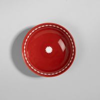 plato hondo de ceramica naranja