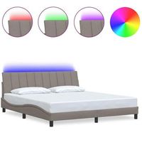 estructura de cama sin colchon hanko tela gris taupe 180x200 cm vidaxl
