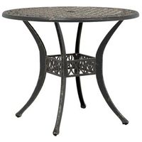 mesa de jardin  mesa de exterior aluminio fundido bronce o90x75 cm