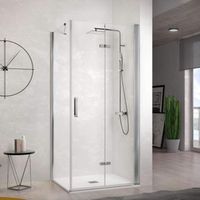 frontal de ducha  puerta plegable nardi 90 cm lateral fijo  izquierda 765 - 79 cm
