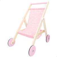 woomax - carrito bebe juguetes cochecito munecas 36 cm fabricado de madera color rosa con margaritas medidas 33x51x44 cm juguete nina 2 anos sillas de paseo portabebes muneca sillita 24