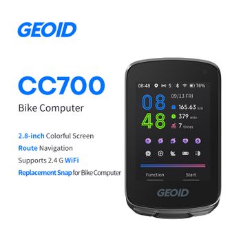 Computadora Inalámbrica para Bicicleta GEOID CC700 con Pantalla a Color, ANT+, WIFI, Velocímetro, IPX7 Impermeable, Odómetro, Navegación de Rutas