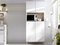 aparador de gran capacidad  blanco   natural 189x80x40 cm