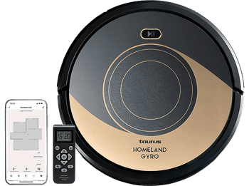 REACONDICIONADO Seminuevo Muy bueno Robot aspirador - Taurus RVCA1001B, 700 W, 1800 PA, Autonomía 120 min, 22 dB, 7 Programas, Negro