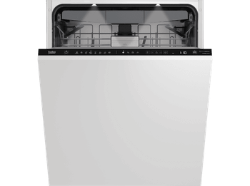 Lavavajillas integrable - Beko BDIN38644D, 16 Servicios, 8 Programas, 60 cm, Tercera bandeja, CornerIntense, DeepWash, Sin panelar