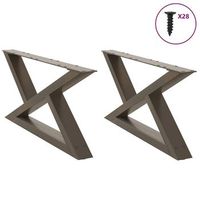 patas para mesa de centro 2 unidades acero natural 70 x 30-313 cm vidaxl