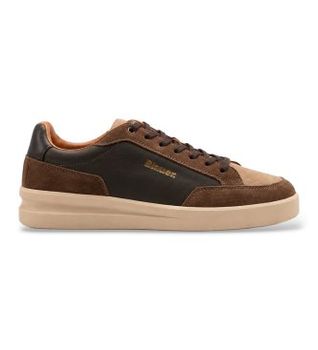 Blauer para hombre. F6KYOTO01 Zapatillas de piel Kyoto 01 marrón (43), Plano, Cordones, Casual