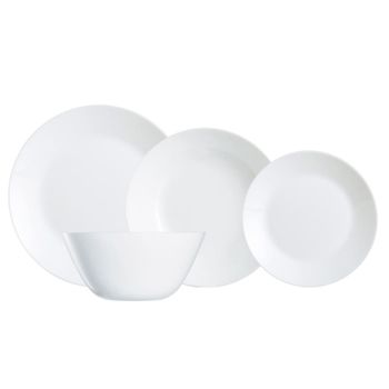 Vajilla vidrio opal blanca 19 piezas
