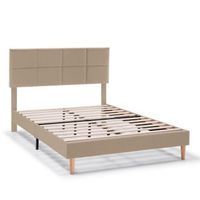estructura de cama tapizada silvi de 30 cm 140x190 cm beige