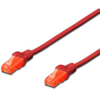 Cable de Red UTP RJ45 Cat 6e 50cm Rojo