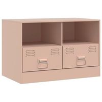 mueble para tv  mueble de salon  gabinete de tv de acero rosa 67x39x44 cm