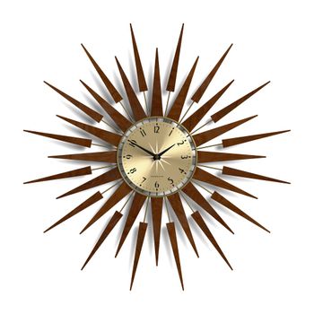 Reloj de pared retro con rayos de sol
