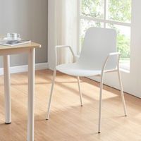 silla de comedor kankaanpaa con reposabrazos plastico y metal 80 x 58 x 52 cm - blanco encasa