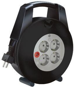Enrollacables Vario Line 4-tomas negro/gris claro 10m H05VV-F 3G1,5