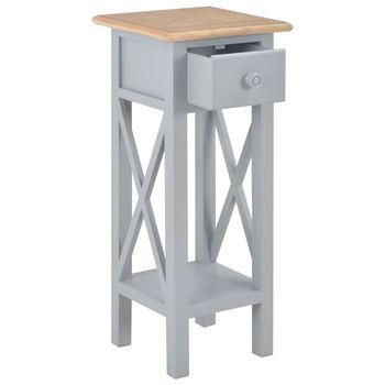 Mesa Auxiliar，mesa De Centro，mesita De Centro De Madera Gris 27x27x65,5 Cm