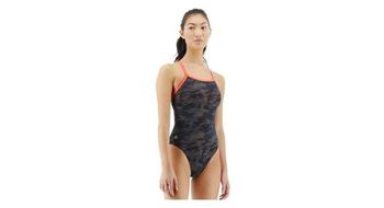 Traje de bano de  p 1 pieza tyr blackout  p negro rojo para mujer