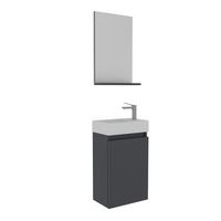 conjunto de mueble con lavabo y espejo 2 piezas  - 45 x 26 x 75 cm - antracita mate