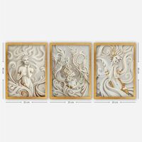 cuadro decorativo enmarcado 3sc117 multicolor 35x45 cm 3 piezas
